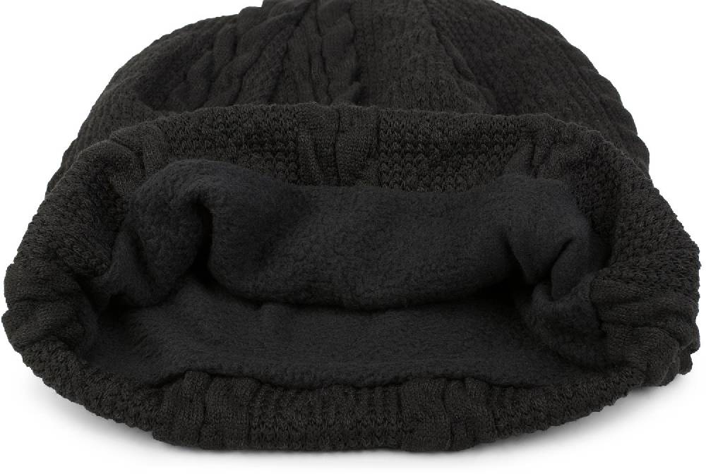 Stylebreaker Feinstrick Beanie mit Zopfmuster und Fleece Super Rabatt