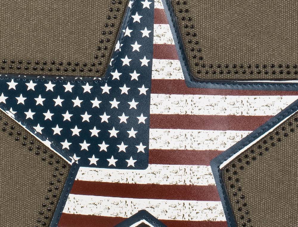 Stylebreaker Umhängetasche mit USA Stern Applikation im Angebot