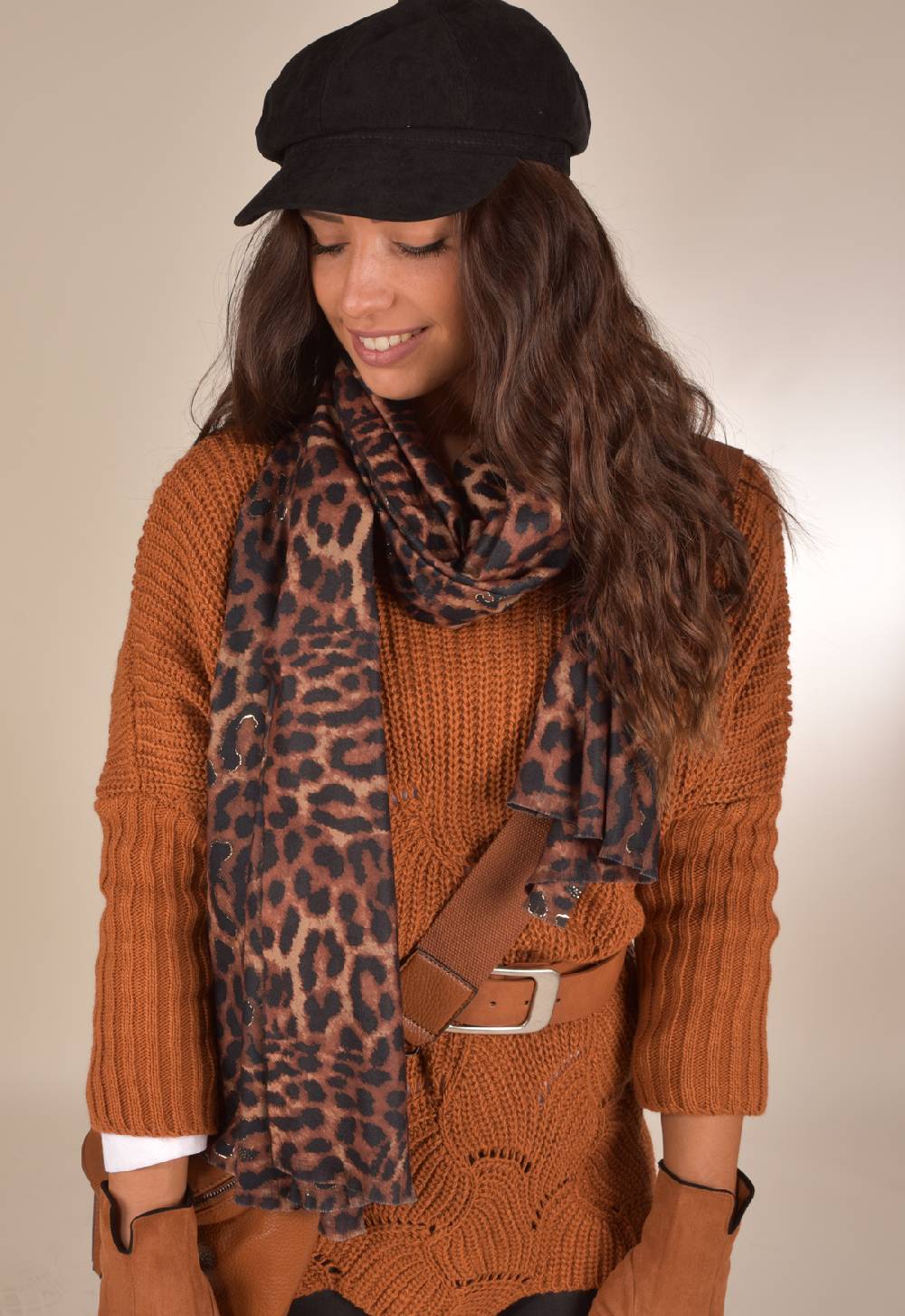Stylebreaker Schal Leoparden Muster Metallic Details VIP-Rabatte