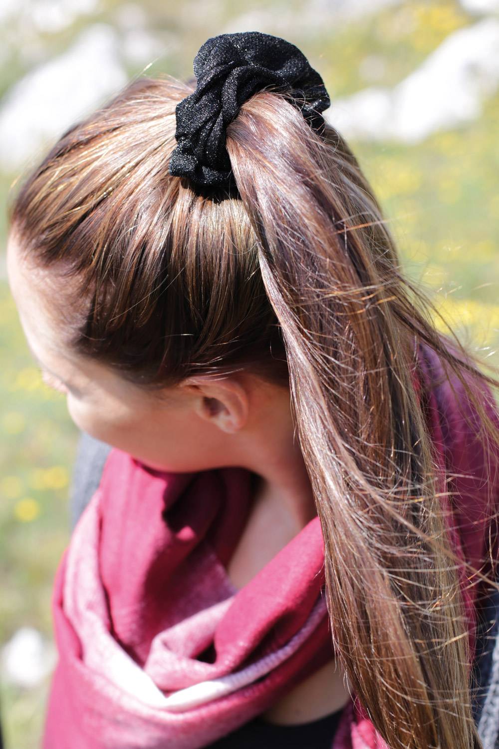 Stylebreaker Scrunchie Haargummi Glitzer Stoff Super Sparpreis