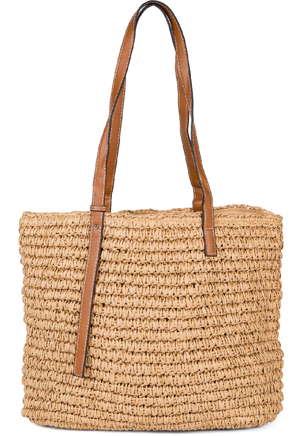 Stylebreaker Korbflecht Schultertasche - Basttasche Bis zu 60% Rabatt