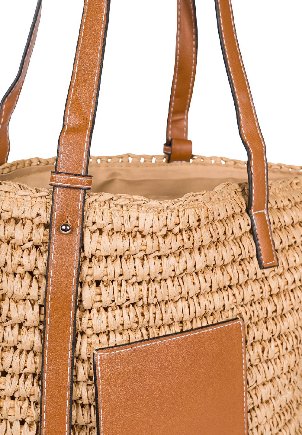 Stylebreaker Korbflecht Schultertasche - Basttasche Bis zu 60% Rabatt