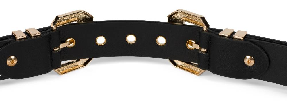 Stylebreaker Doppel Schnallen Gürtel mit goldenen Metall Details Bis zu 65% Rabatt